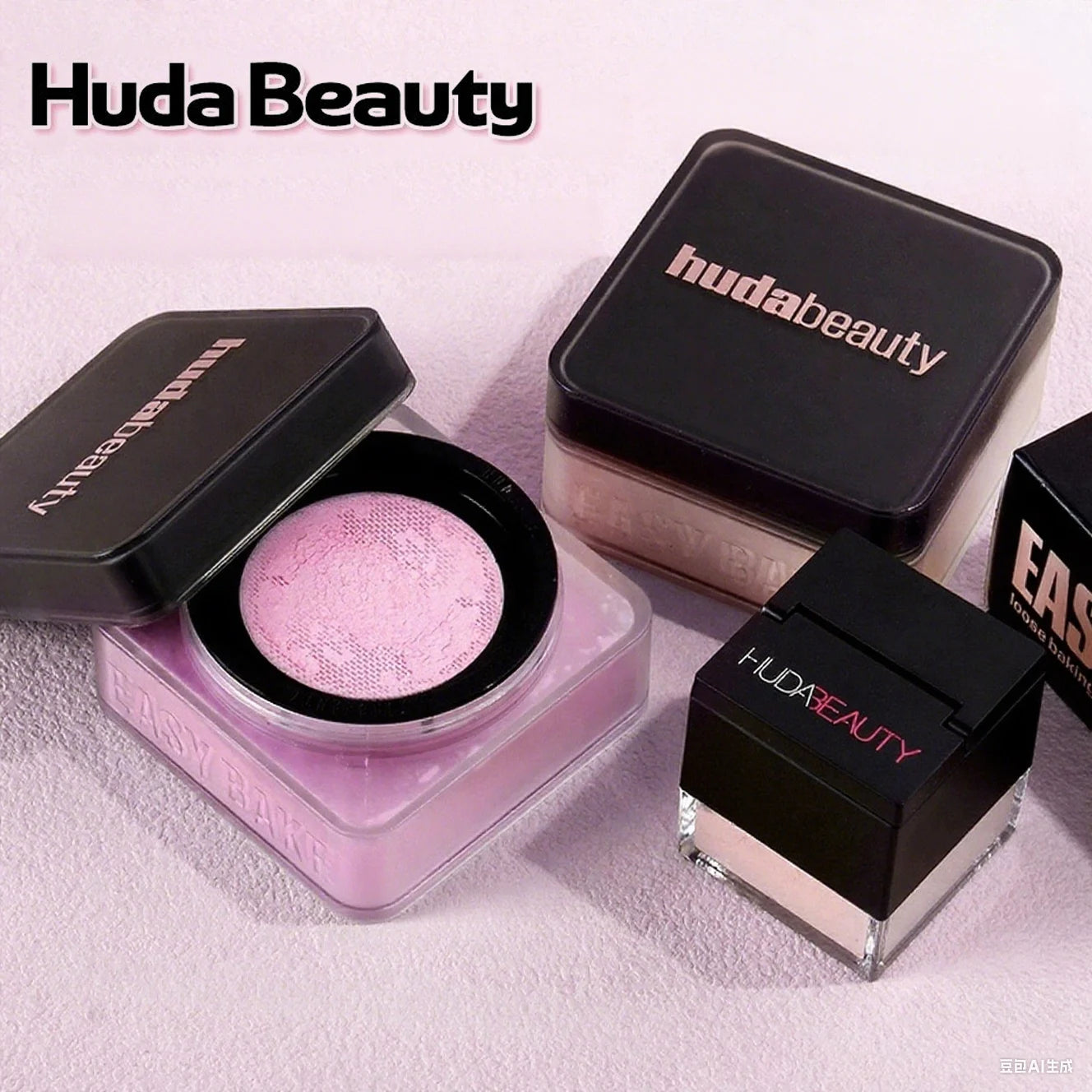 Huda Beauty – Poudre Fixante Ultra-Fine Longue Tenue, Effet Zéro Pores & Contrôle de Brillance